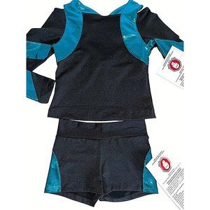 NEW Cheerleader Uniform Outfit Costume Top Hot Pants Youth M Shinny Competition